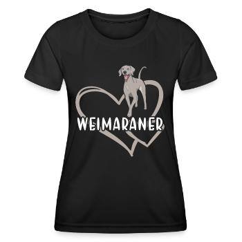 Coeur de braque de Weimar - T-shirt sport Femme - noir - Devant - AI Model Female 172 light (172cm)