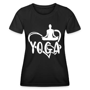 Yogi Yoga du Cœur - T-shirt sport Femme - noir - Devant - AI Model Female 172 light (172cm)