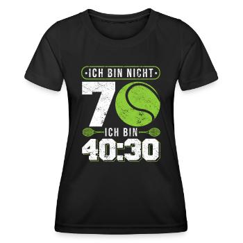 Nicht 70 Ich bin 30:30 für 70. Geburtstag Tennis - Frauen Funktions-T-Shirt - Schwarz - Vorne - AI Model Female 172 light (172cm)
