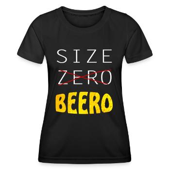 lustiger Bierspruch, Beer, Bier, Size Biero - Frauen Funktions-T-Shirt - Schwarz - Vorne - AI Model Female 172 light (172cm)