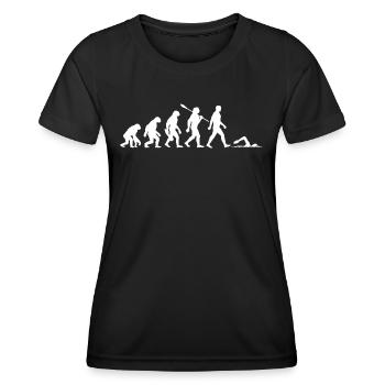Evolution - Schwimmen - Wassersport - Frauen Funktions-T-Shirt - Schwarz - Vorne - AI Model Female 172 light (172cm)