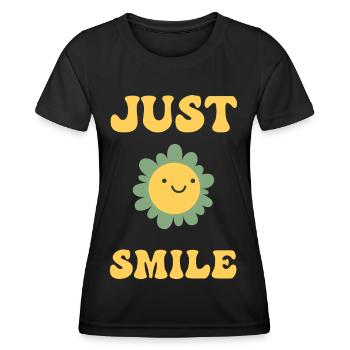 Juste sourire - T-shirt sport Femme - noir - Devant - AI Model Female 172 light (172cm)