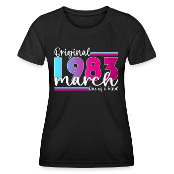 40th birthday Mrs. Original March Born 1983 - Women's Functional T-Shirt - black - Front - AI Model Female 172 light (172cm)