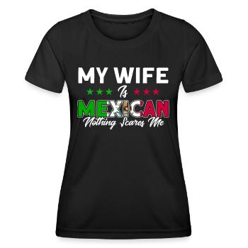Drapeau mexicain Cadeau de racines mexicaines - T-shirt sport Femme - noir - Devant - AI Model Female 172 light (172cm)