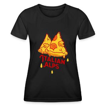 Pizza - Italian Alps - Frauen Funktions-T-Shirt - Schwarz - Vorne - AI Model Female 172 light (172cm)