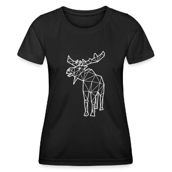 Polygone d'orignal - T-shirt sport Femme - noir - Devant - AI Model Female 172 light (172cm)