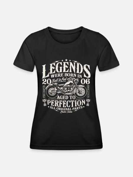 2006 Jahrgang geboren Legenden Geburtstag Motorrad - Frauen Funktions-T-Shirt - Schwarz