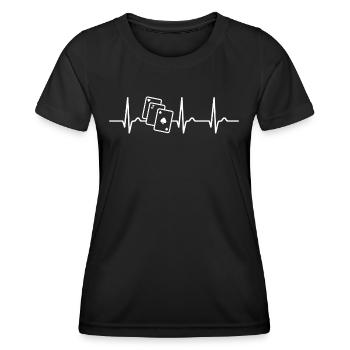ECG Curve - Heart Curve - Black Jack - Women's Functional T-Shirt - black - Front - AI Model Female 172 light (172cm)