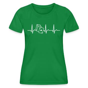 EKG Kurve - Herzkurve - Black Jack - Frauen Funktions-T-Shirt - Kelly Green - Vorne - AI Model Female 172 dark (172cm)