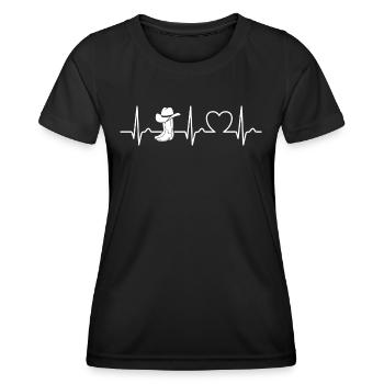 Éventail Country Curve Heart Dance en ligne - Cadeau - T-shirt sport Femme - noir - Devant - AI Model Female 172 light (172cm)