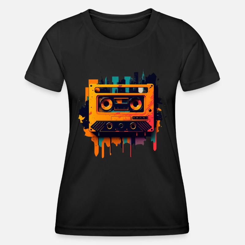Retro Mixtape - Women's Functional T-Shirt - black