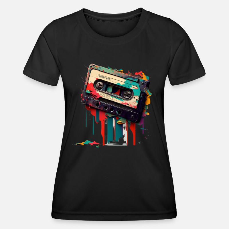 Retro Mixtape - Women's Functional T-Shirt - black