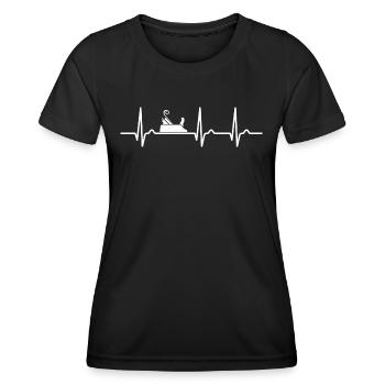 EKG Kurve - Herzkurve - Tischler - Holz Hobel - Frauen Funktions-T-Shirt - Schwarz - Vorne - AI Model Female 172 light (172cm)