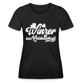Winzer aus Leidenschaft - Motivation und Erfolg - Frauen Funktions-T-Shirt - Schwarz - Vorne - AI Model Female 172 light (172cm)