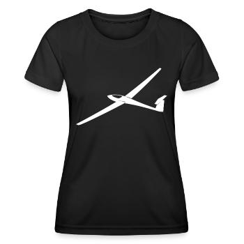 Segelflieger Thermik - Segelflug Vintage Sticker - Frauen Funktions-T-Shirt - Schwarz - Vorne - AI Model Female 172 light (172cm)