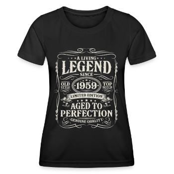 Jahrgang 1959 geboren Lebende Legende 1959 - Frauen Funktions-T-Shirt - Schwarz - Vorne - AI Model Female 172 light (172cm)