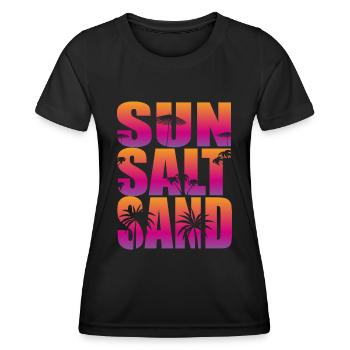 Sun Salt Sand - Frauen Funktions-T-Shirt - Schwarz - Vorne - AI Model Female 172 light (172cm)