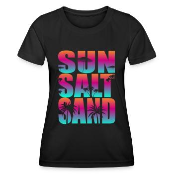 Sun Salt Sand - Frauen Funktions-T-Shirt - Schwarz - Vorne - AI Model Female 172 light (172cm)