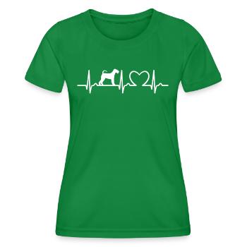 Airedale Terrier Herzkurve - Hundefan Haustier - Frauen Funktions-T-Shirt - Kelly Green - Vorne - AI Model Female 172 dark (172cm)
