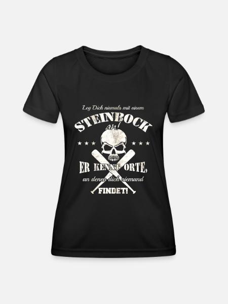 Steinbock - Frauen Funktions-T-Shirt - Schwarz