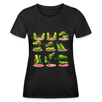 Yoga Veggie Avocado Couple Meditation Avocato - Women's Functional T-Shirt - black - Front - AI Model Female 172 light (172cm)
