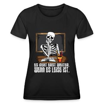 Es geht erst weiter wenn es Leise ist Lehrer Tafel - Frauen Funktions-T-Shirt - Schwarz - Vorne - AI Model Female 172 light (172cm)
