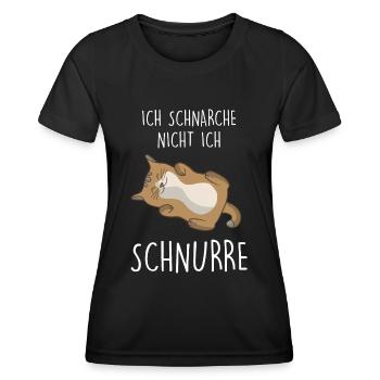 Ich Schnarche Nicht Ich Schnurre Katzenbesitzer - Frauen Funktions-T-Shirt - Schwarz - Vorne - AI Model Female 172 light (172cm)