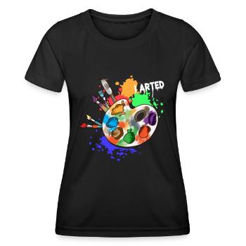 Spruch I Arted Grafik Künstler Kunsthandwerk - Frauen Funktions-T-Shirt - Schwarz - Vorne - AI Model Female 172 light (172cm)