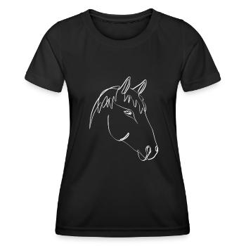 CHEVAL LIGNE ART | Chevaux de | La force des chevaux - T-shirt sport Femme - noir - Devant - AI Model Female 172 light (172cm)
