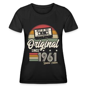 Original since 1961 Best of '61 Retro Birthday - Women's Functional T-Shirt - black - Front - AI Model Female 172 light (172cm)
