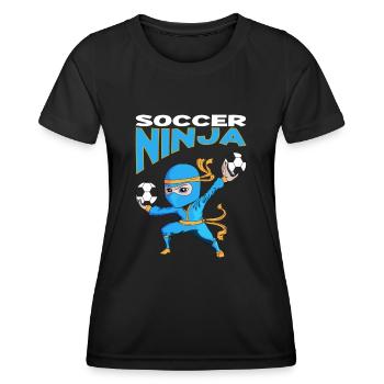 Der Soccer Ninja für Kinder Geburtstagsparty - Frauen Funktions-T-Shirt - Schwarz - Vorne - AI Model Female 172 light (172cm)