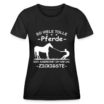 So viele tolle Pferde Führungskraft Pferd Reiterin - Frauen Funktions-T-Shirt - Schwarz - Vorne - AI Model Female 172 light (172cm)