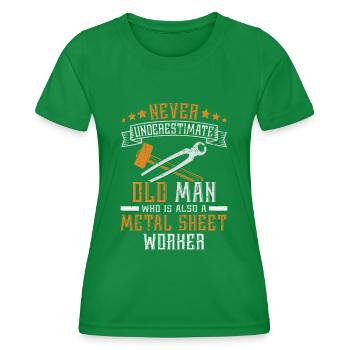 Travail de la tôle pour un tôlier - T-shirt sport Femme - vert - Devant - AI Model Female 172 dark (172cm)