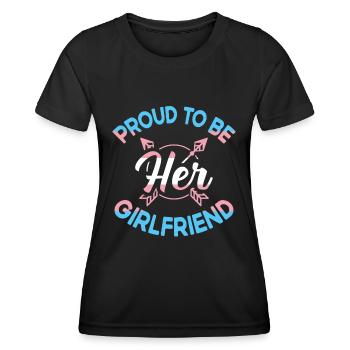 Stolz, ihre Freundin zu sein Lgbt Rights Lgbt Pride - Frauen Funktions-T-Shirt - Schwarz - Vorne - AI Model Female 172 light (172cm)