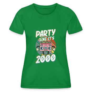 Party Like It's 2000 80s Dancing Step Party - Women's Functional T-Shirt - kelly green - Front - AI Model Female 172 dark (172cm)