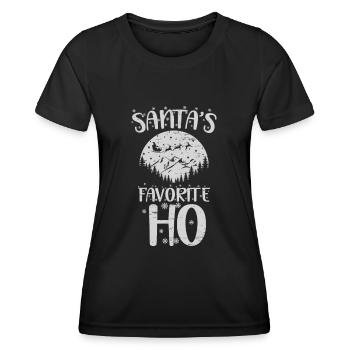 Santa's Lieblings Ho Santa Claus Schneemann Urlaub - Frauen Funktions-T-Shirt - Schwarz - Vorne - AI Model Female 172 light (172cm)