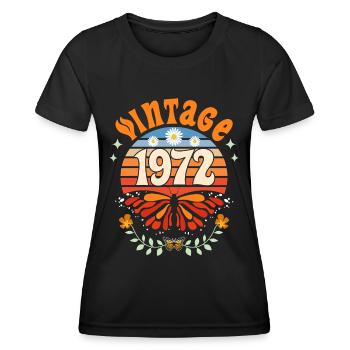 Rétro et Vintage 1972 Femme 50 Ans Anniversaire - T-shirt sport Femme - noir - Devant - AI Model Female 172 light (172cm)