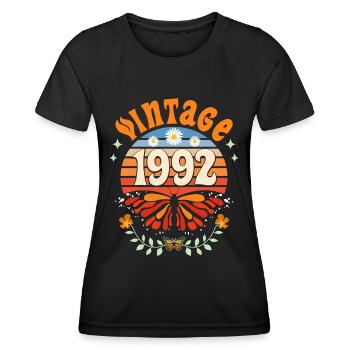 Rétro et Vintage 1992 Femme 30 Ans Anniversaire - T-shirt sport Femme - noir - Devant - AI Model Female 172 light (172cm)