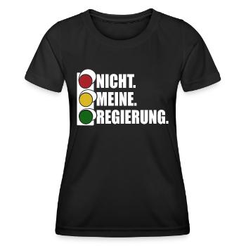 Ampel - Nicht meine Regierung - Spruch - Frauen Funktions-T-Shirt - Schwarz - Vorne - AI Model Female 172 light (172cm)