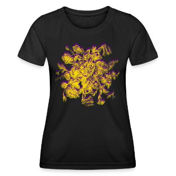 Retro-Blumen auf die moderne Art und Weise - Frauen Funktions-T-Shirt - Schwarz - Vorne - AI Model Female 172 light (172cm)
