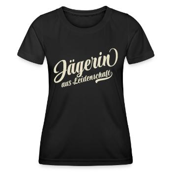 Jägerin aus Leidenschaft - Motivation und Erfolg - Frauen Funktions-T-Shirt - Schwarz - Vorne - AI Model Female 172 light (172cm)