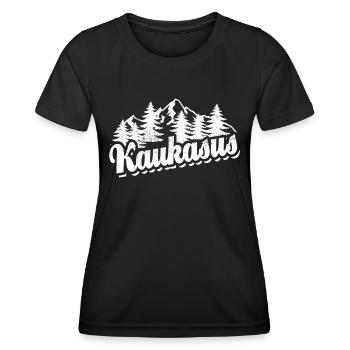 Kaukasus - Wald und Berge Wandern Erholung - Frauen Funktions-T-Shirt - Schwarz - Vorne - AI Model Female 172 light (172cm)