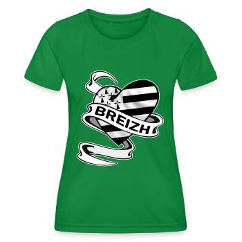 breizh Herzen der Bretagne - Frauen Funktions-T-Shirt - Kelly Green - Vorne - AI Model Female 172 dark (172cm)