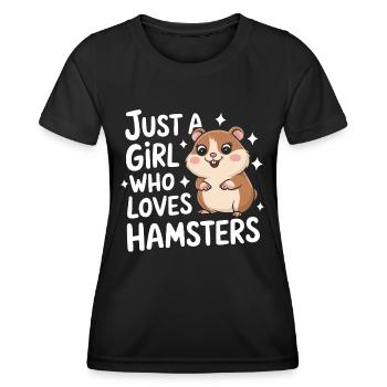 Hamster - Frauen Funktions-T-Shirt - Schwarz - Vorne - AI Model Female 172 light (172cm)