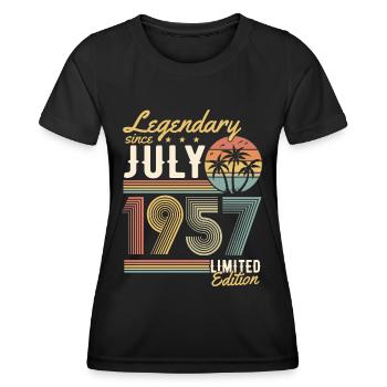 Millésime juillet 1957 Rétro vintage anniversaire - T-shirt sport Femme - noir - Devant - AI Model Female 172 light (172cm)