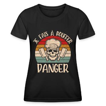 je fais à bouffer - T-shirt sport Femme - noir - Devant - AI Model Female 172 light (172cm)