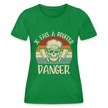 je fais à bouffer - T-shirt sport Femme - vert - Devant - AI Model Female 172 dark (172cm)