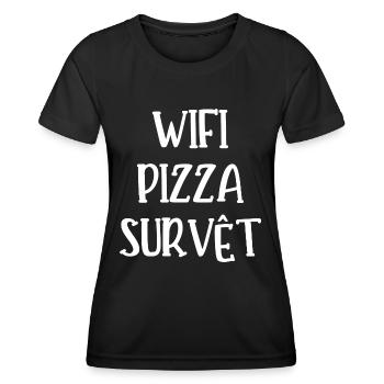 wifi pizza survêt - T-shirt sport Femme - noir - Devant - AI Model Female 172 light (172cm)