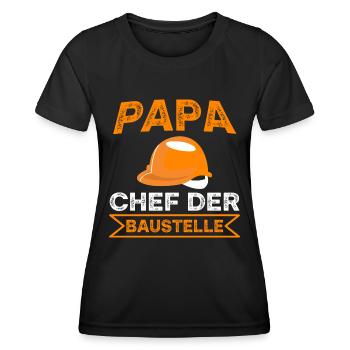 Papa Chef der Baustelle Spruch - Frauen Funktions-T-Shirt - Schwarz - Vorne - AI Model Female 172 light (172cm)