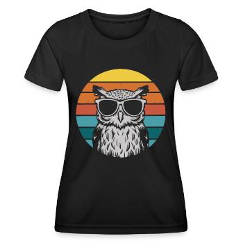 oiseau de nuit hibou hibou oiseau - T-shirt sport Femme - noir - Devant - AI Model Female 172 light (172cm)